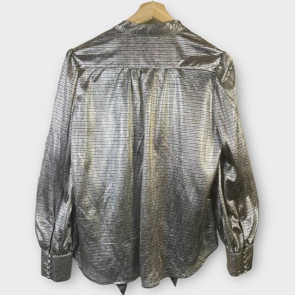 Bardot Dressy Button Up with attached tie / bow at neck Size 10 - Picture 2 of 3